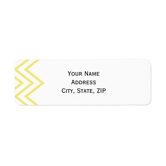 Modern Yellow Chevron Return Address Label (Front)