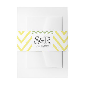 Modern Yellow Chevron Wedding Belly Band