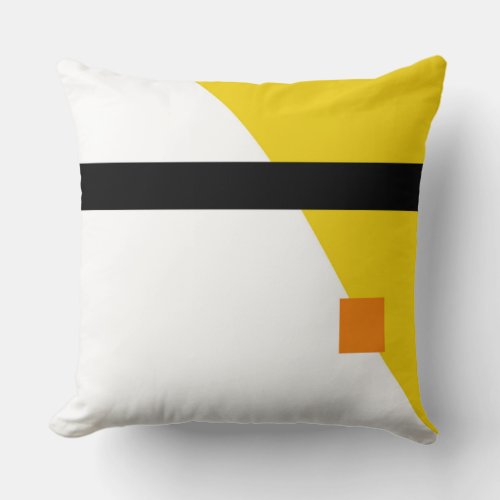 Modern Yellow Color Blocked Geometric Throw Pillow