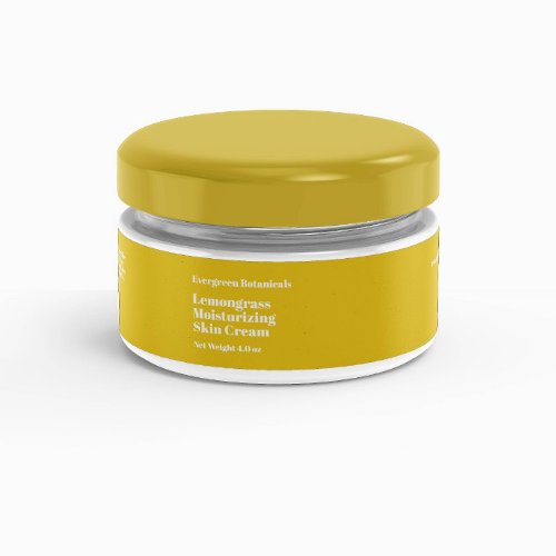 Modern yellow cosmetics jar label 1 x 725