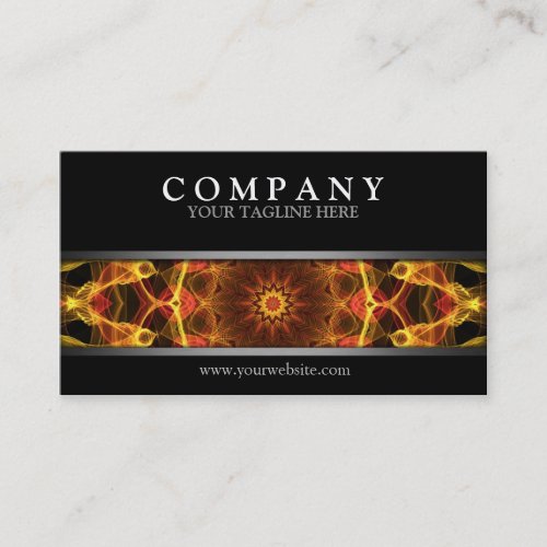 Modern Yellow Crocus Mandala Business Card