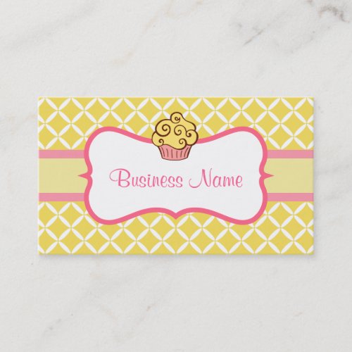 Modern Yellow Cupcake Business Card