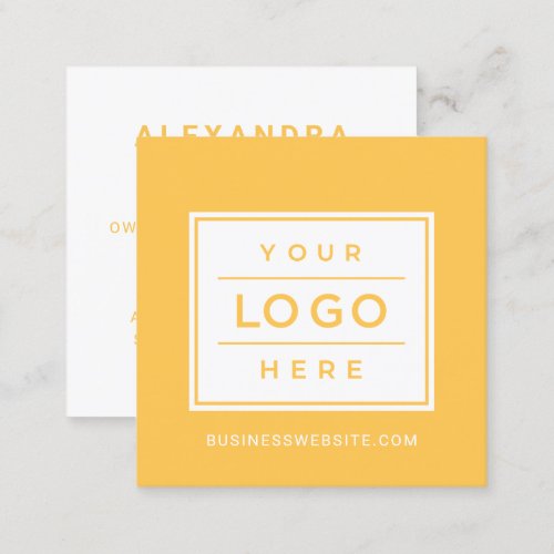 Modern Yellow Custom Business Logo Square Business Card