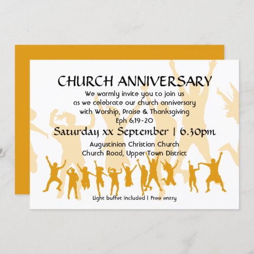 Modern Yellow Custom CHURCH REUNION Invitation