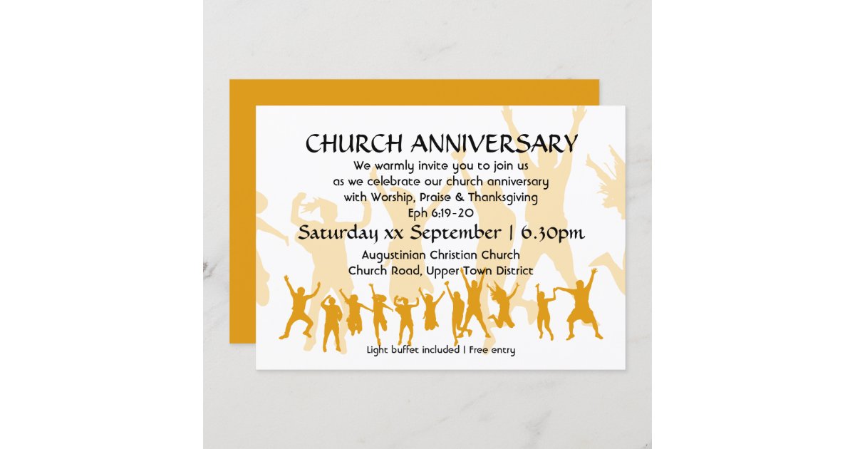 Modern Yellow Custom CHURCH REUNION Invitation | Zazzle