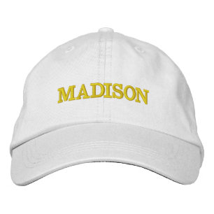 Modern Yellow custom name text monogram Embroidered Baseball Cap