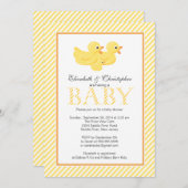 Modern Yellow Ducks Couple Baby Shower Invitation (Front/Back)