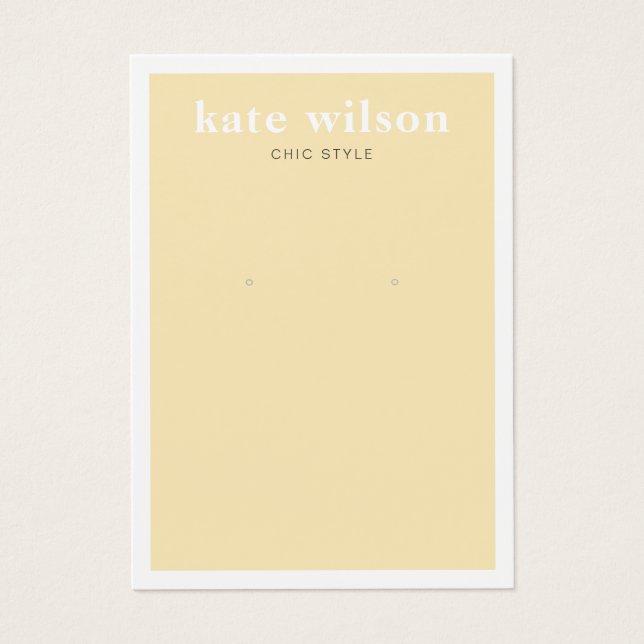 Modern Yellow  Earring Display Card (Front)