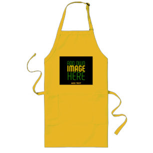 MODERN YELLOW  EDITABLE BLACK IMAGE TEXT TEMPLATE LONG APRON