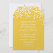 Modern Yellow Falling Petals Wedding Invitations (Front)