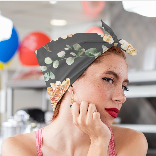 Modern Yellow Flowers & Kraft Personalized Gift Bandana (Creator Uploaded)