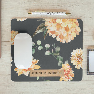 Modern Yellow Flowers & Kraft Personalized Gift Mouse Pad