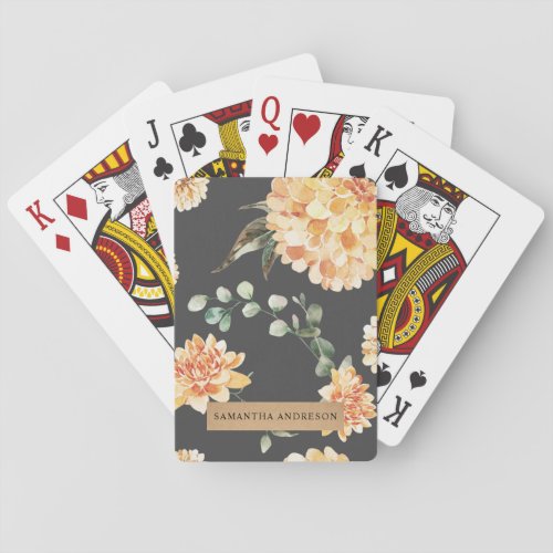 Modern Yellow Flowers  Kraft Personalized Gift Poker Cards
