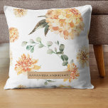 Modern Yellow Flowers & Kraft Personalized Gift Throw Pillow<br><div class="desc">This beautiful modern watercolor flowers design features bright and cheerful yellow blooms arranged in a lovely bouquet. The artwork is created using the delicate and translucent medium of watercolor, which gives the flowers a soft and dreamy quality. The design can be personalized with a name of your choice, making it...</div>