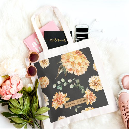 Modern Yellow Flowers  Kraft Personalized Gift Tote Bag