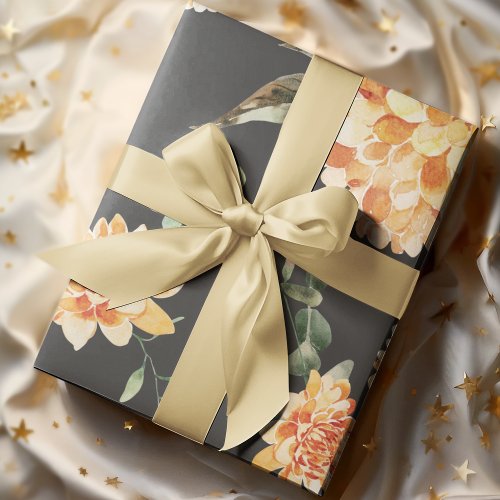 Modern Yellow Flowers Pattern Wrapping Paper