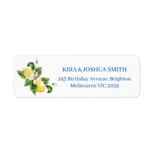 Modern Yellow Foliage Lemon Return Address Label