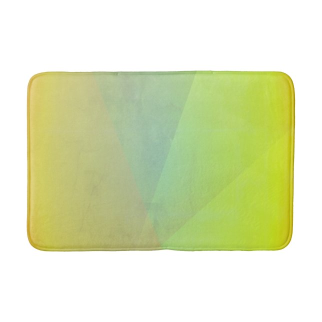 Modern Yellow Geometric Gradation Bath Mat (Front)