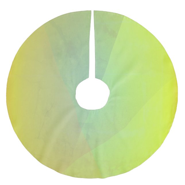 Modern Yellow Geometric Gradation Brushed Polyester Tree Skirt (Front)