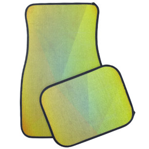 Modern Yellow Geometric Gradation Car Floor Mat