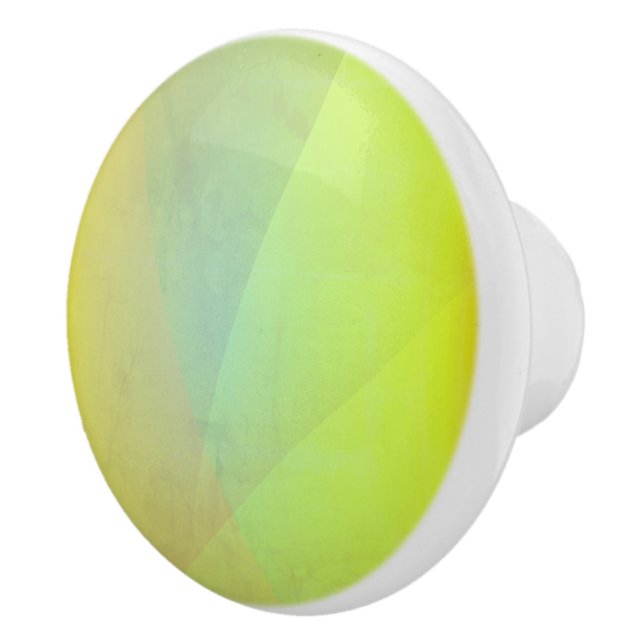 Modern Yellow Geometric Gradation Ceramic Knob (Right)