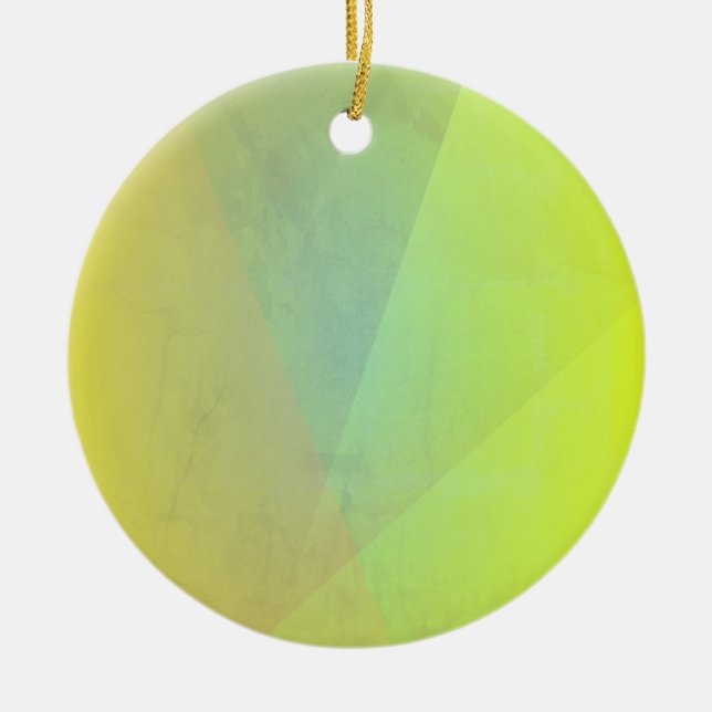 Modern Yellow Geometric Gradation Ceramic Ornament (Front)
