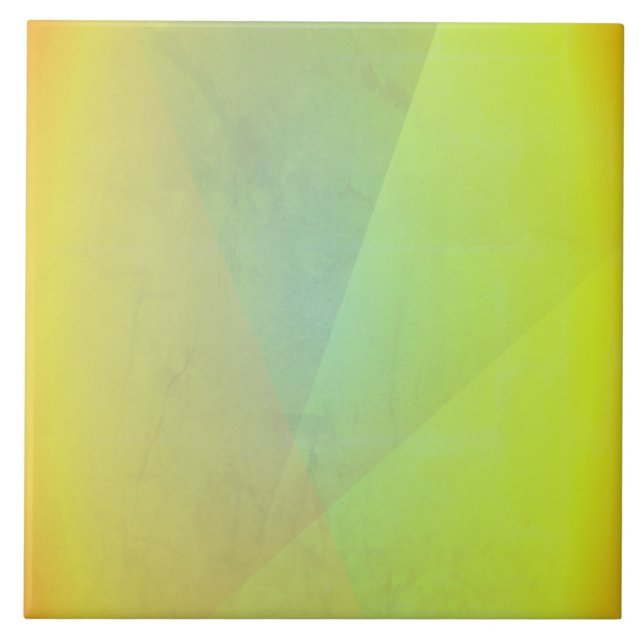 Modern Yellow Geometric Gradation Ceramic Tile (Front)