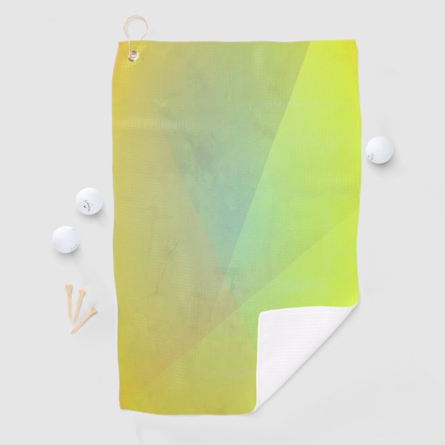 Modern Yellow Geometric Gradation Golf Towel (InSitu)