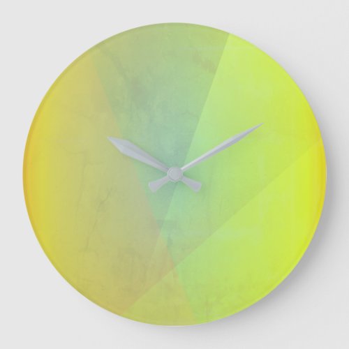 Modern Yellow Geometric Gradation Large Clock