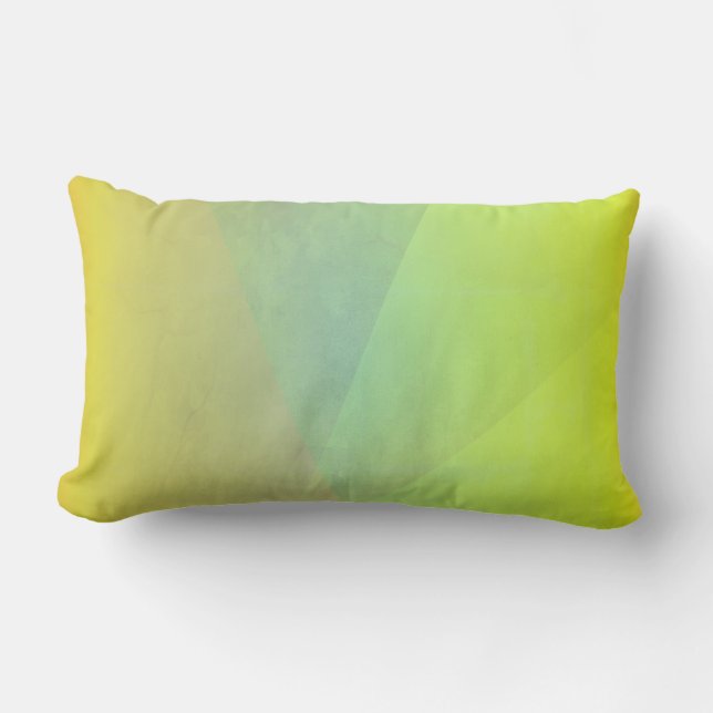 Modern Yellow Geometric Gradation Lumbar Pillow (Front)