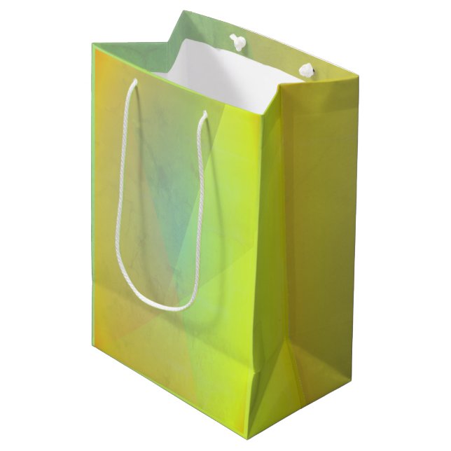 Modern Yellow Geometric Gradation Medium Gift Bag (Front Angled)