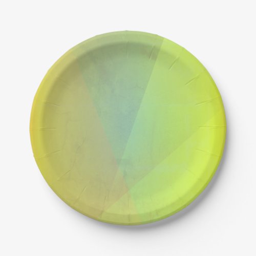 Modern Yellow Geometric Gradation Paper Plates