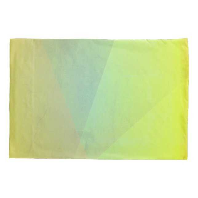 Modern Yellow Geometric Gradation Pillow Case (Back)