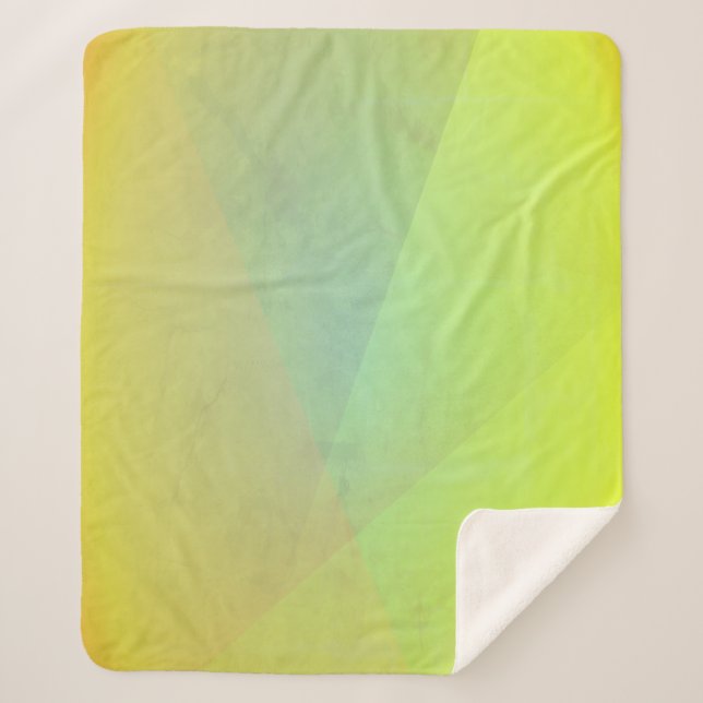 Modern Yellow Geometric Gradation Sherpa Blanket (Front)