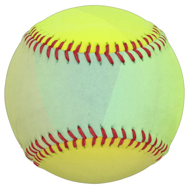 Modern Yellow Geometric Gradation Softball (Front)