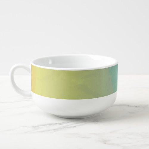 Modern Yellow Geometric Gradation Soup Mug