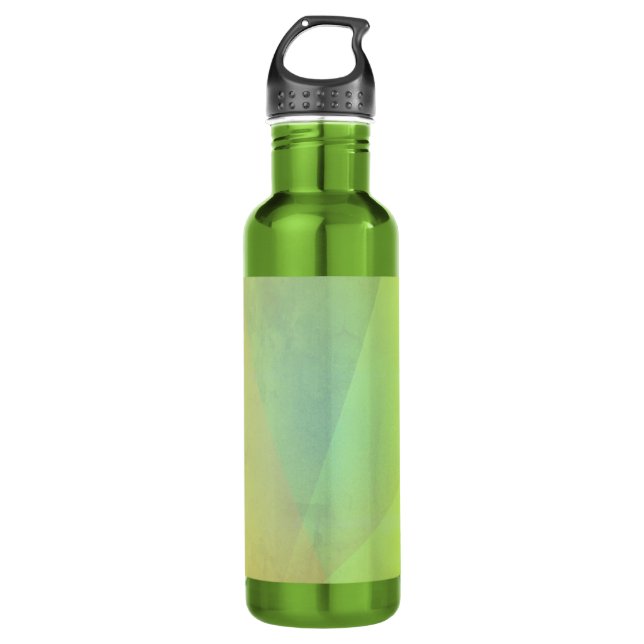 Modern Yellow Geometric Gradation Stainless Steel Water Bottle (Front)