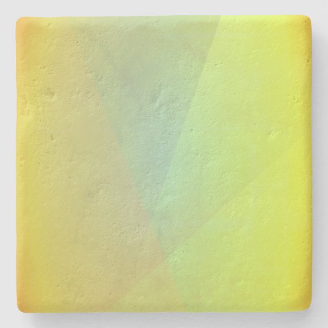 Modern Yellow Geometric Gradation Stone Coaster (Front)