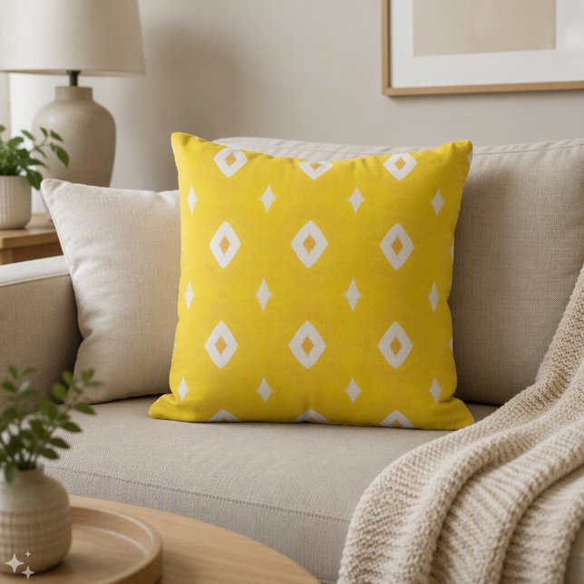Modern Yellow Geometric Pattern Throw Pillow (Creator Uploaded)