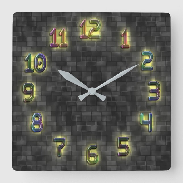 Modern Yellow Glow Art Wall Clock (Front)