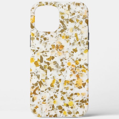 Modern Yellow  Gold Speckles Terrazzo Pattern iPhone 12 Pro Max Case