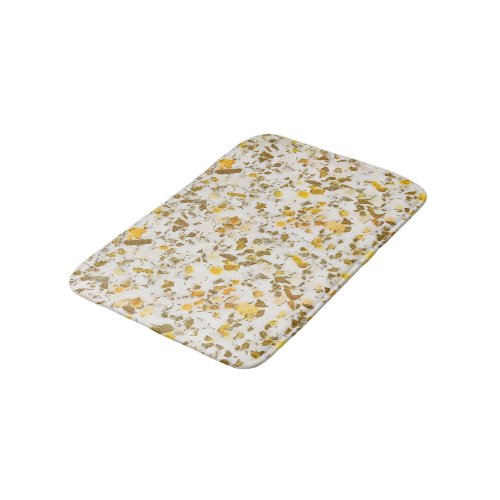 Modern Yellow  Gold Speckles Terrazzo Pattern Thr Bath Mat