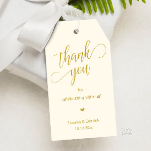 Modern Yellow Gold Wedding Party Gifts Thank You Gift Tags