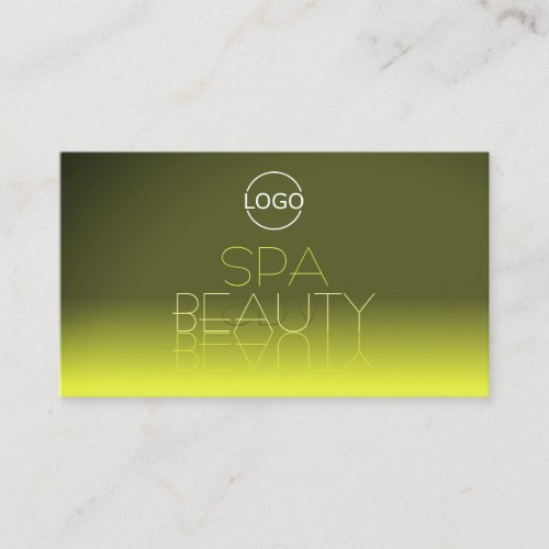 Modern Yellow Gradient Mirror Letters with Logo Business Card