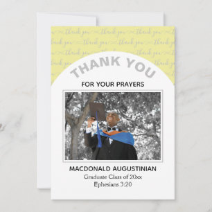 Modern Yellow Graduate Photo Thank You Card