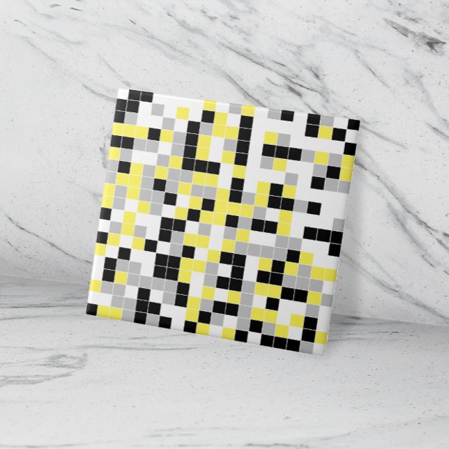 Modern Yellow Gray Black Geometric Ceramic Tile (Creator Uploaded)