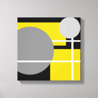 Modern Yellow Gray Black White Canvas Print