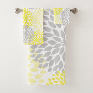 yellow and gray towels