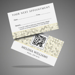 Modern Yellow & Gray Geometric Appointment Card