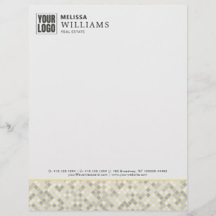 Modern Yellow & Gray Geometric Business Letterhead